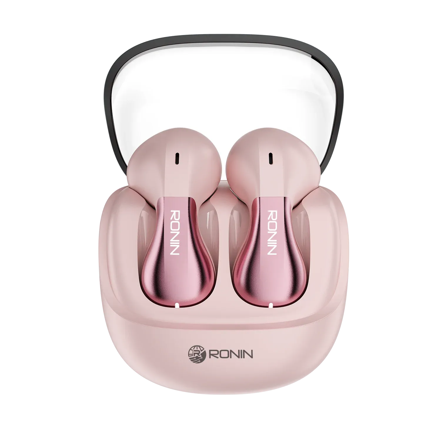 Ronin R-7025 TWS Earbuds, 13MM Driver & Bluetooth 5.3, Dual Tone (Black/Pink/White) Sleek Design, High Bass, Voice Assistant Ronin R-7025 TWS Earbuds, 13MM Driver & Bluetooth 5.3, Dual Tone (Black/Pink/White) Sleek Design, High Bass, Voice Assistant